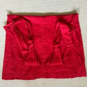 COS BOW-DETAIL LINEN MIDI DRESS